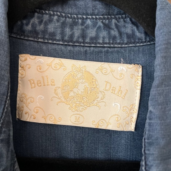 Bella Dahl Denim Chambray Button Down Long Sleeve Shirt Size Medium - Picture 3 of 5